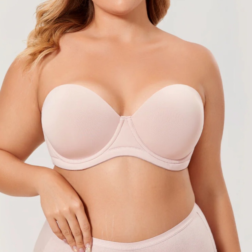 Delimira Sleek Strapless Bra - Pink Gazelle Heather - 36E - New with Tags